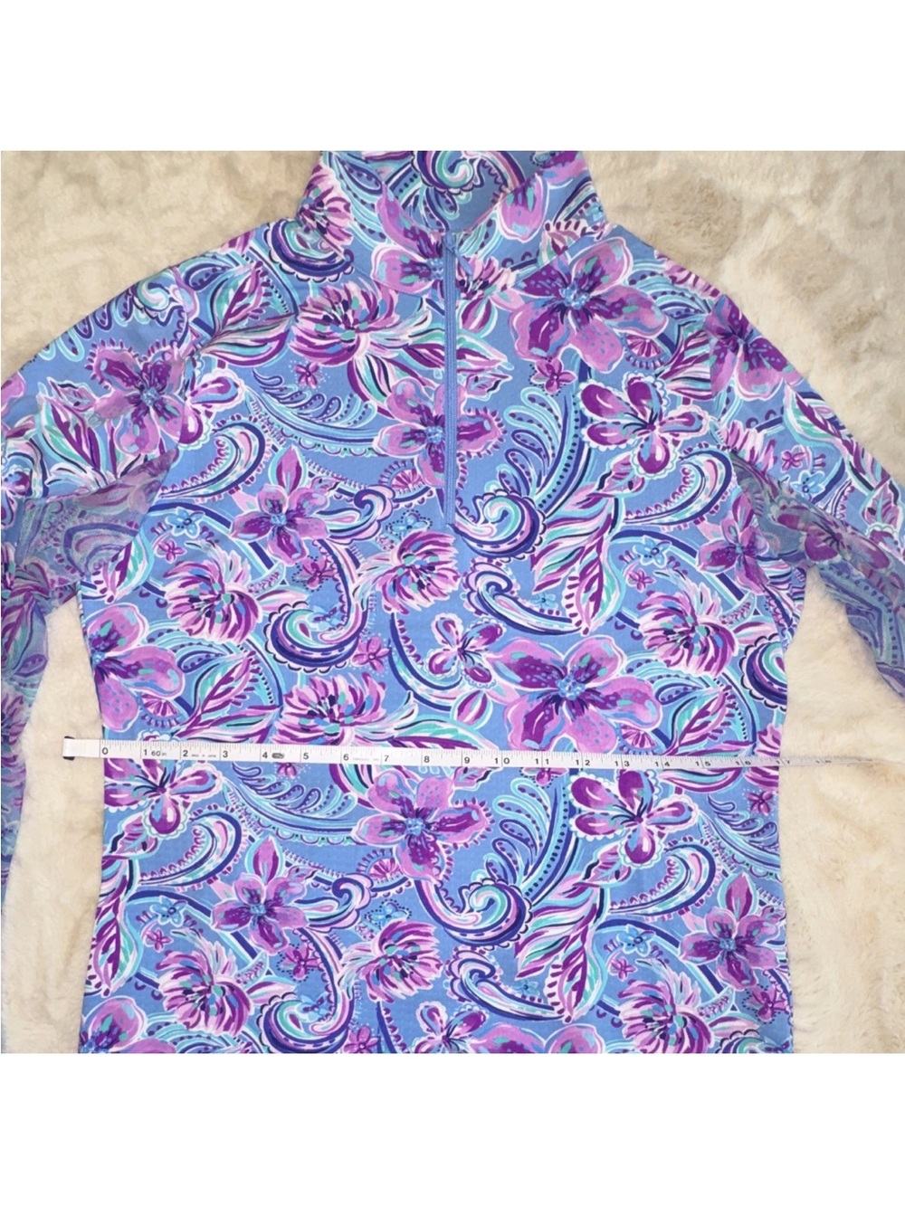 NWOT, IBKUL S, Quarter-Zip Pullover. Cool Max material SPF 50+ Mesh underarms - Picture 6 of 7